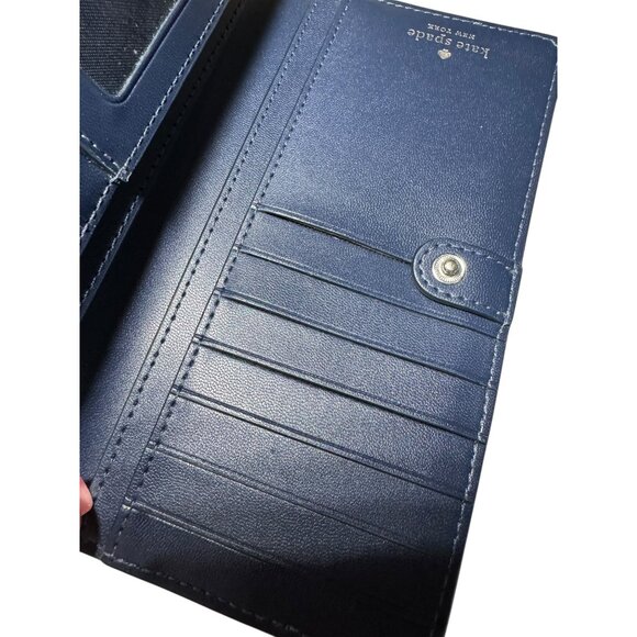 Kate Spade New York Blue Leather Wallet With Snap &‎ Zipper Closures - Picture 5 of 5
